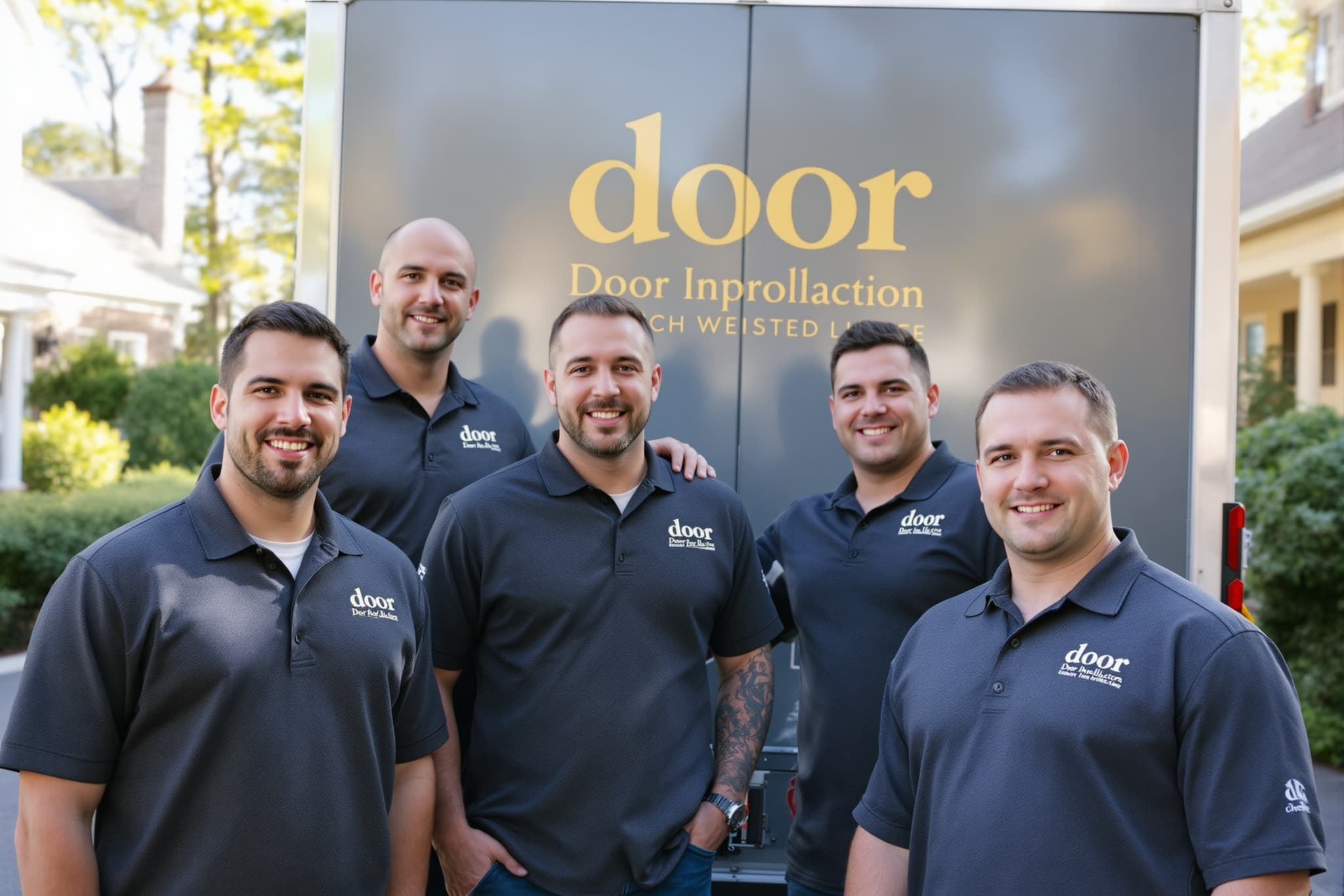 Long Island Door Co. crew working on a Long Island door install