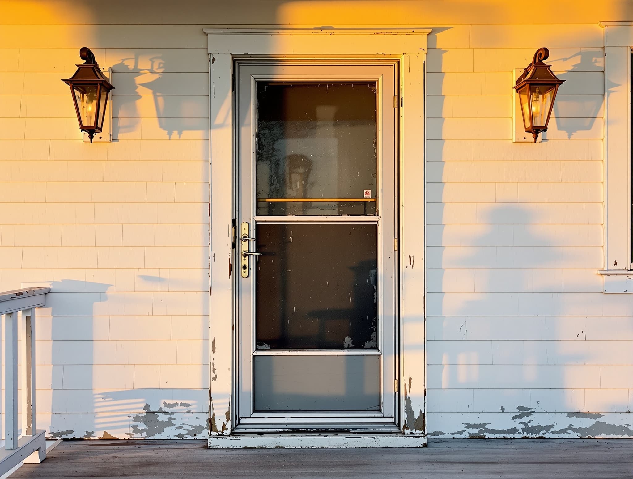 Larson Storm Door in Long Beach - before