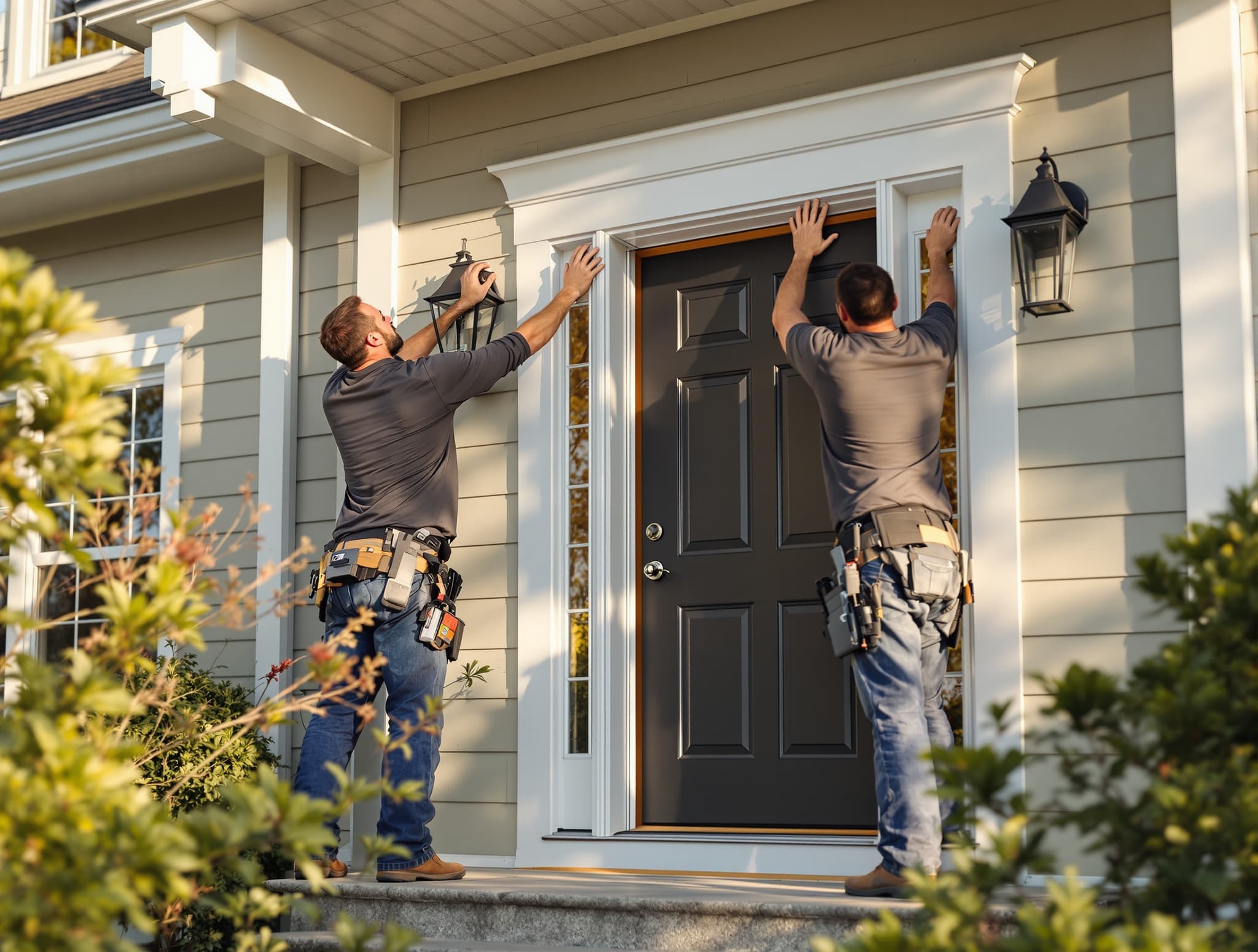 Installing house wrap on Long Island home